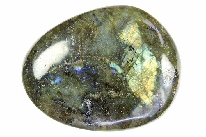 Flashy, Polished Labradorite Palm Stone - Madagascar #290548